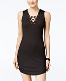  Material Girl Juniors Hooded Lace-Up Bodycon Dress Only at Macys