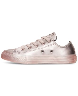 Converse Big Girls' Chuck Taylor Ox Metallic Leather Casual Sneakers from Finish Line