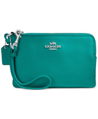 COACH - Small Wristlet in Crossgrain Leather
