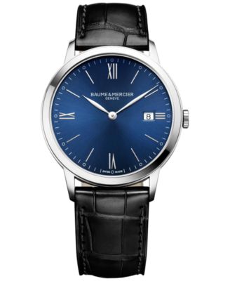 Baume Mercier Men s Swiss Classima Black Leather Strap Watch 40mm M0A10324 Macy s