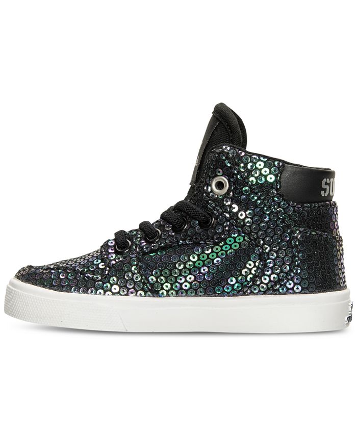 SUPRA Toddler Girls' Skytop Sequin High-Top Casual Sneakers from Finish ...