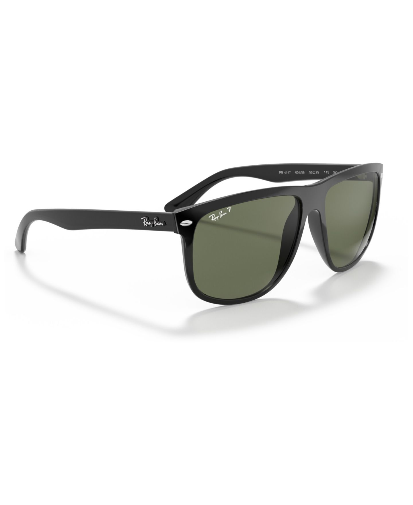 Солнцезащитные очки Ray-Ban Unisex Polarized Sunglasses, RB4147, цвет: Чёрный / Серый — фото 3