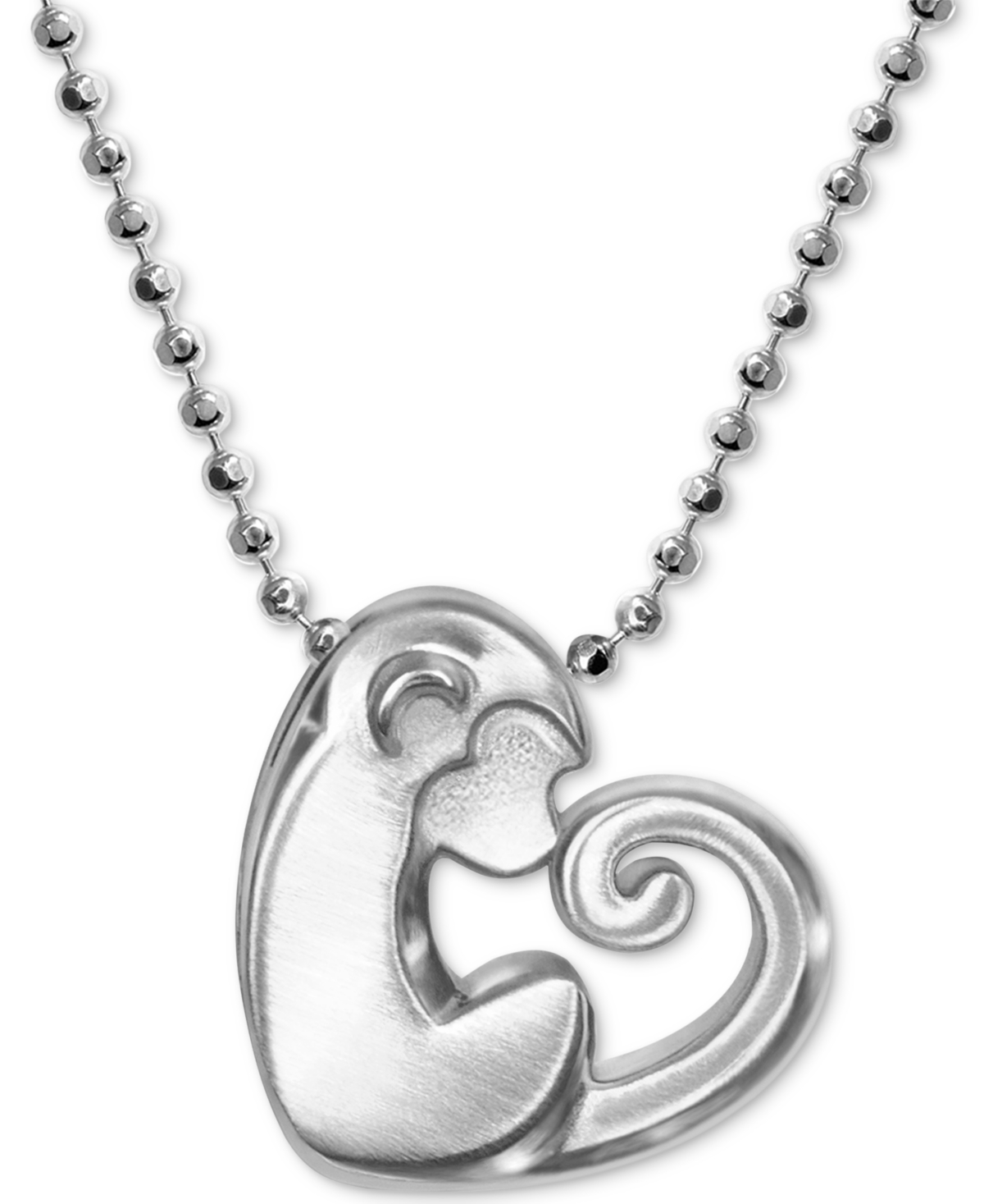Little Activist Love Monkey Charm 16" Pendant Necklace in Sterling Silver - Sterling Silver