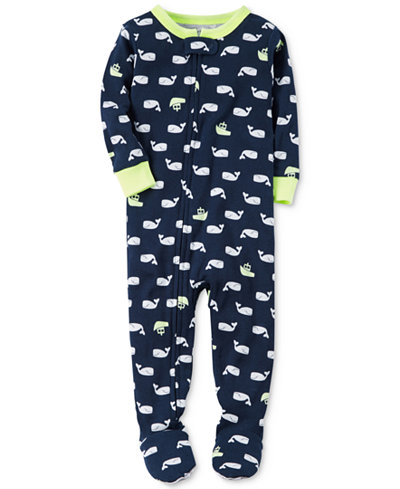 Carter's 1-Pc. Whale-Print Footed Pajamas, Toddler Boys (2T-4T ...
