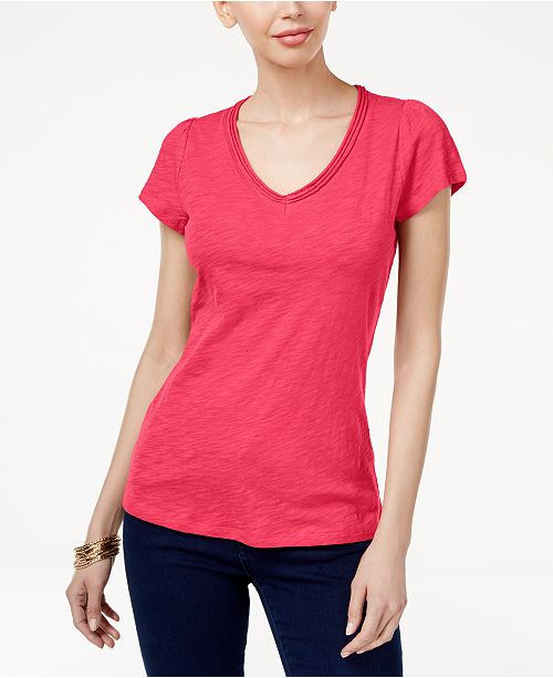 INC International Concepts I.N.C. Cotton VNeck TShirt, Created for