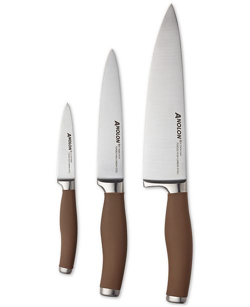 Anolon Suregrip 3 Pc Stainless Steel Japanese Cutlery Set Reviews Cutlery Knives Kitchen Macy S