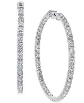 silver diamond hoops