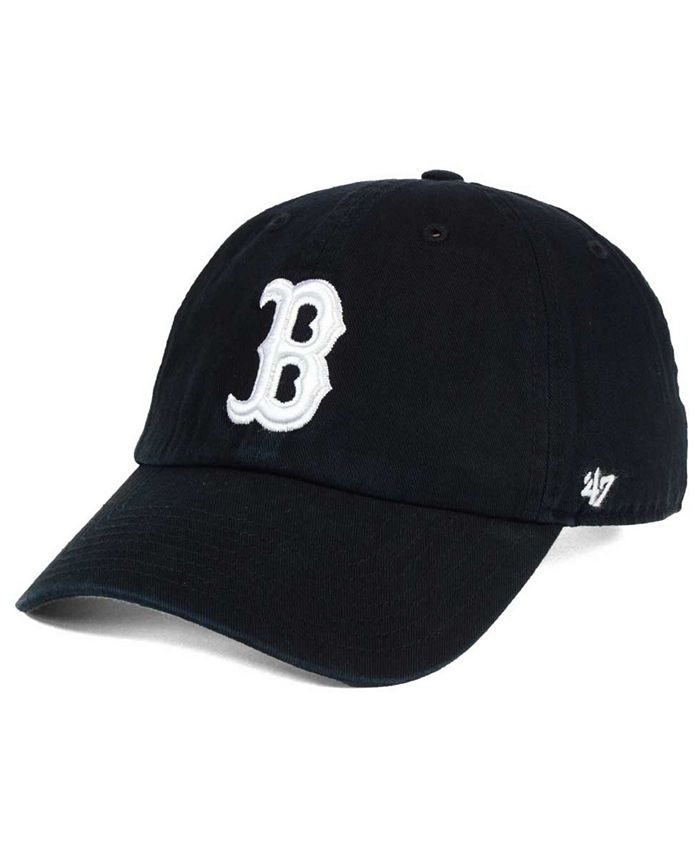 '47 Brand Boston Red Sox Black White CLEAN UP Cap - Macy's