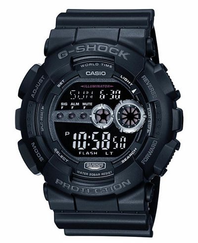 G-Shock Men's XL Digital Black Resin Strap Watch GD100-1B