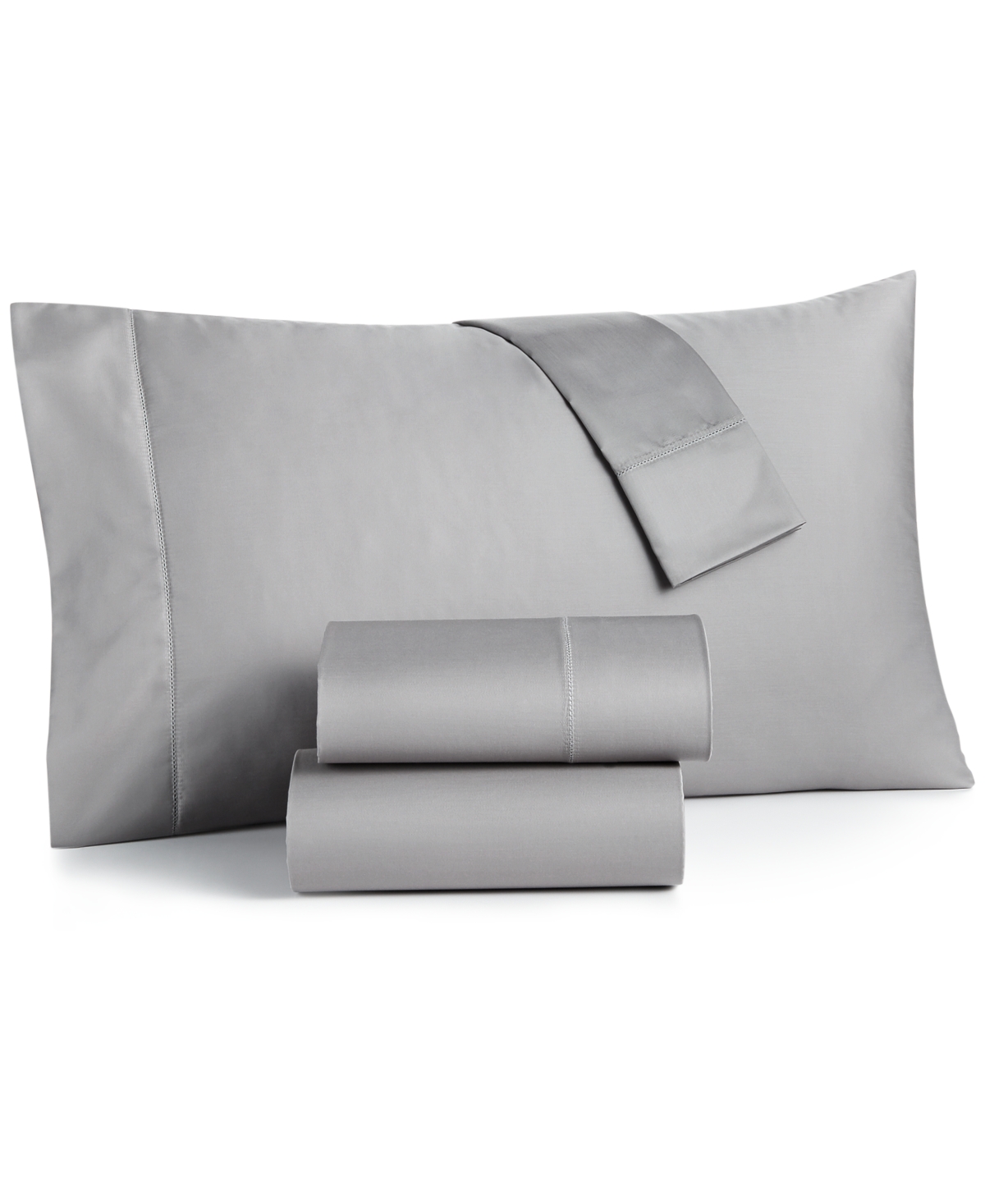 Charter Club Damask Solid 550 Thread Count 100% Cotton 4-pc. Sheet Set, Full, Created For Macy's In Smoke