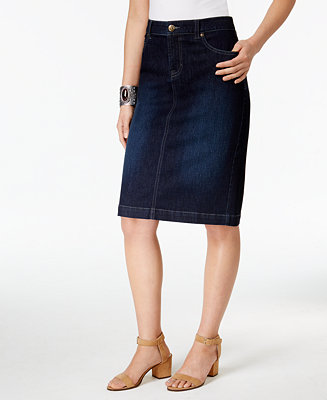 Style & Co Petite Denim Pencil Skirt, Created for Macy's & Reviews ...
