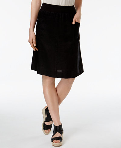Eileen Fisher Organic Linen Pull-On A-Line Skirt