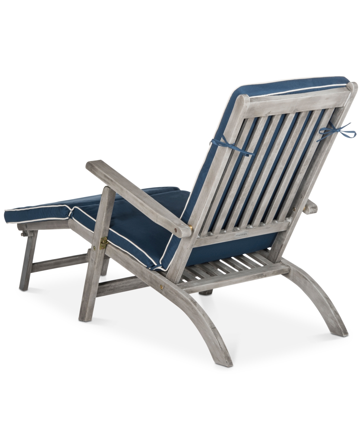 Shop Safavieh Holmen Outdoor Lounge Chair In Grey,navy