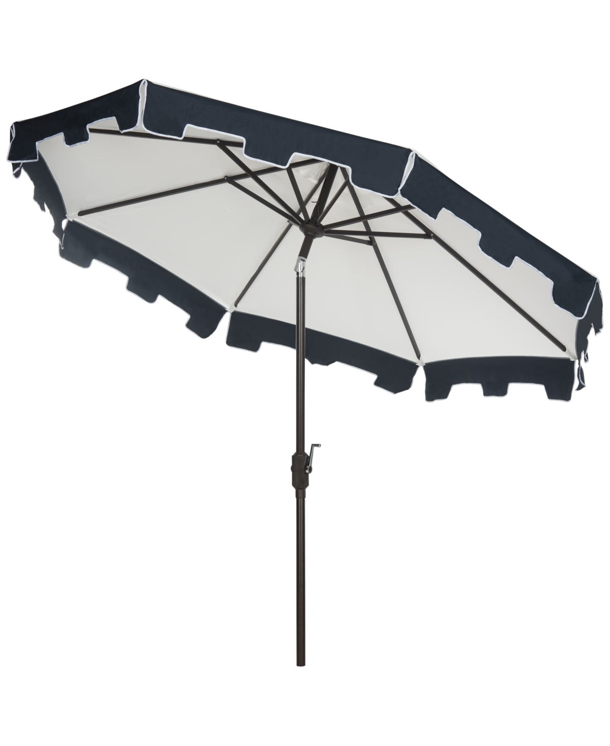 Shop Safavieh Patino Outdoor 9' Umbrella In Beige,navy