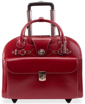 Edgebrook Leather Wheeled Laptop Briefcase