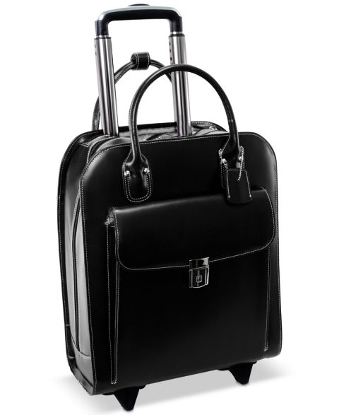 Сумка McKlein Uptown Leather Wheeled Laptop Briefcase, цвет: Чёрный