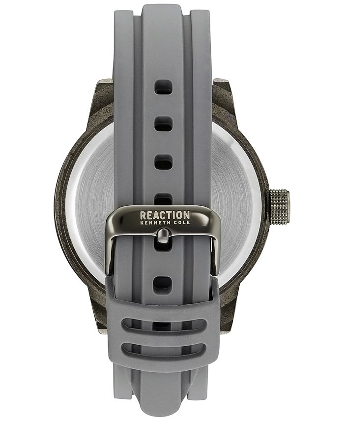 Kenneth Cole Reaction Men's Gray Silicone Strap Watch 48mm 10031943 ...
