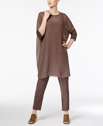 Eileen Fisher Silk-Blend Shift Dress & Silk Ankle Pants
