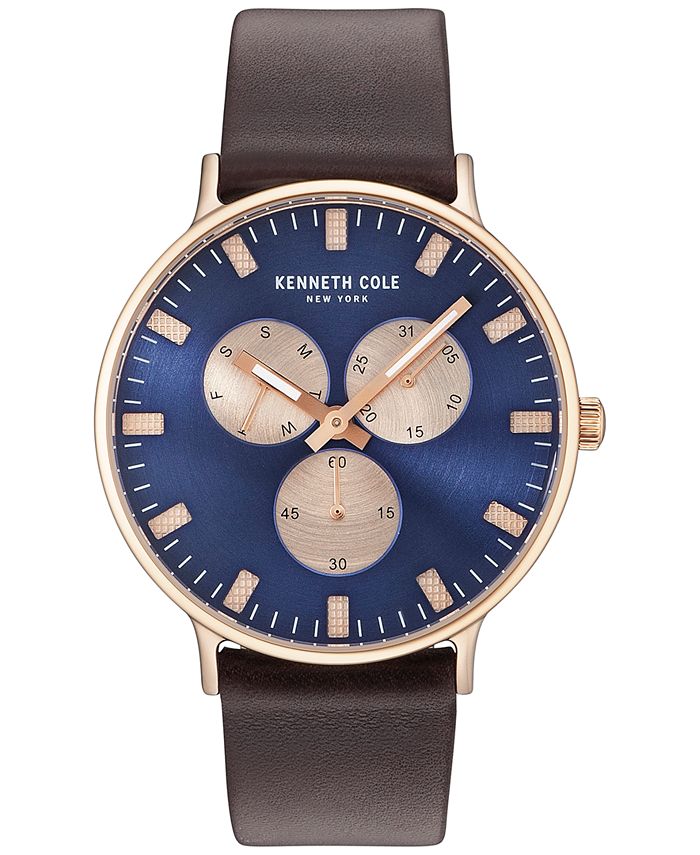 Kenneth Cole New York Kenneth Cole Men s Brown Leather Strap Watch