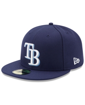 Shop New Era Big Boys And Girls Tampa Bay Rays Authentic Collection 59fifty Cap In Lightnavy
