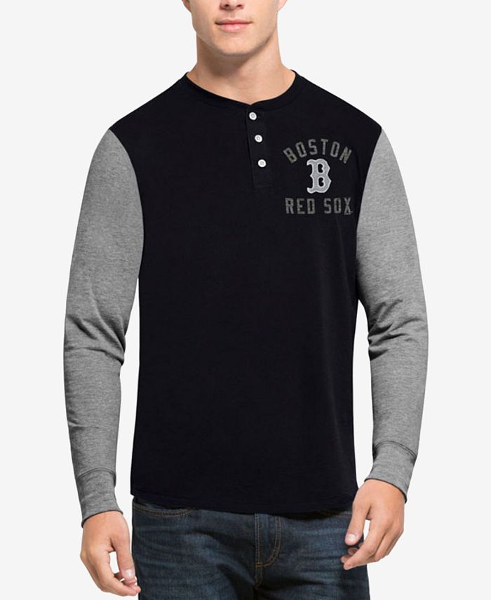 47 Brand Men's Boston Red Sox Downfield Henley Long-Sleeve T-Shirt - Macy's