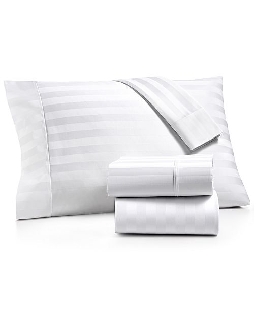 Aq Textiles Bergen Stripe 4 Pc Full Sheet Set 1000 Thread Count 100 Certified Egyptian Cotton Reviews Sheets Pillowcases Bed Bath Macy S