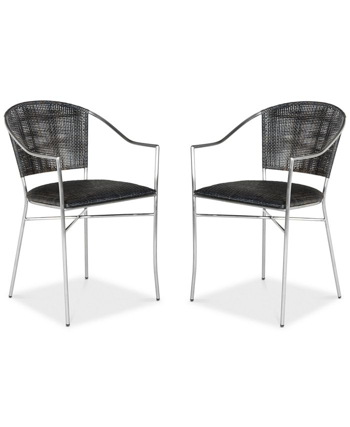 Safavieh - Honner Set of 2 Arm Dining Chairs, Quick Ship