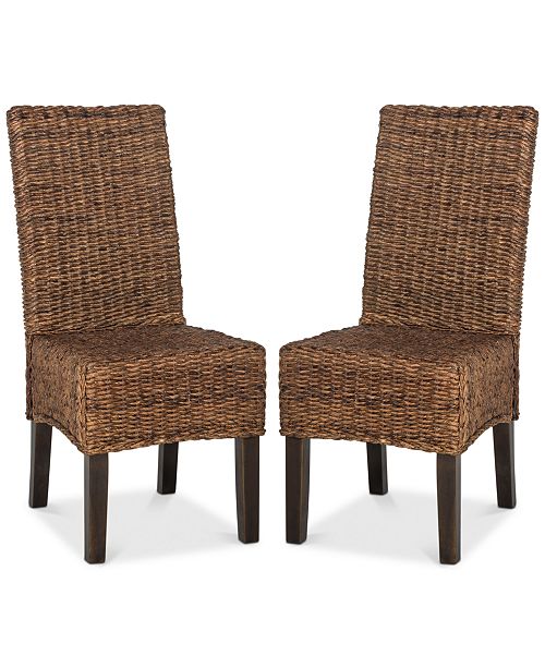 Furniture Koure Set Of 2 Wicker Dining Chairs Quick Ship