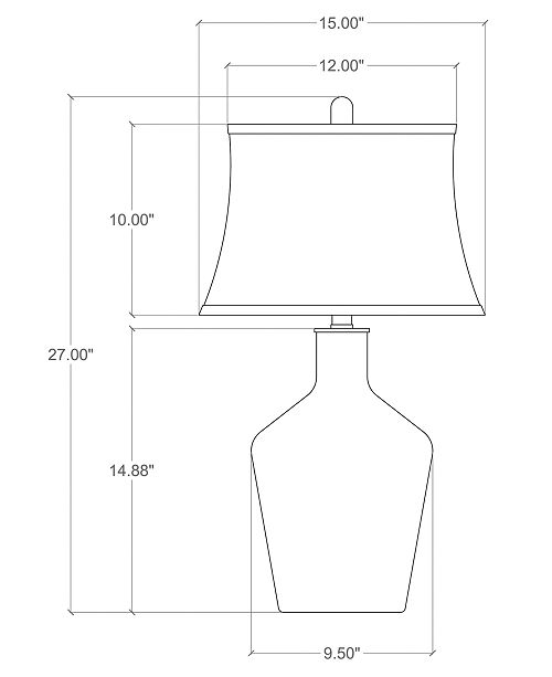 Pacific Coast Sea Blue Glass Table Lamp, Created for Macy's Lighting