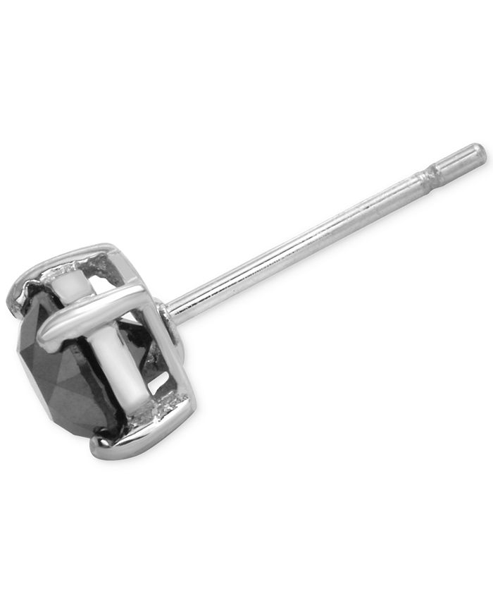 Macy's Men's Black Diamond Single Stud Earring (1/2 ct. t.w.) In Stainless Steel. Macy's