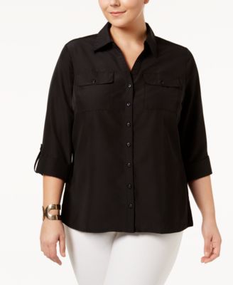 Plus Size Utility Blouse
