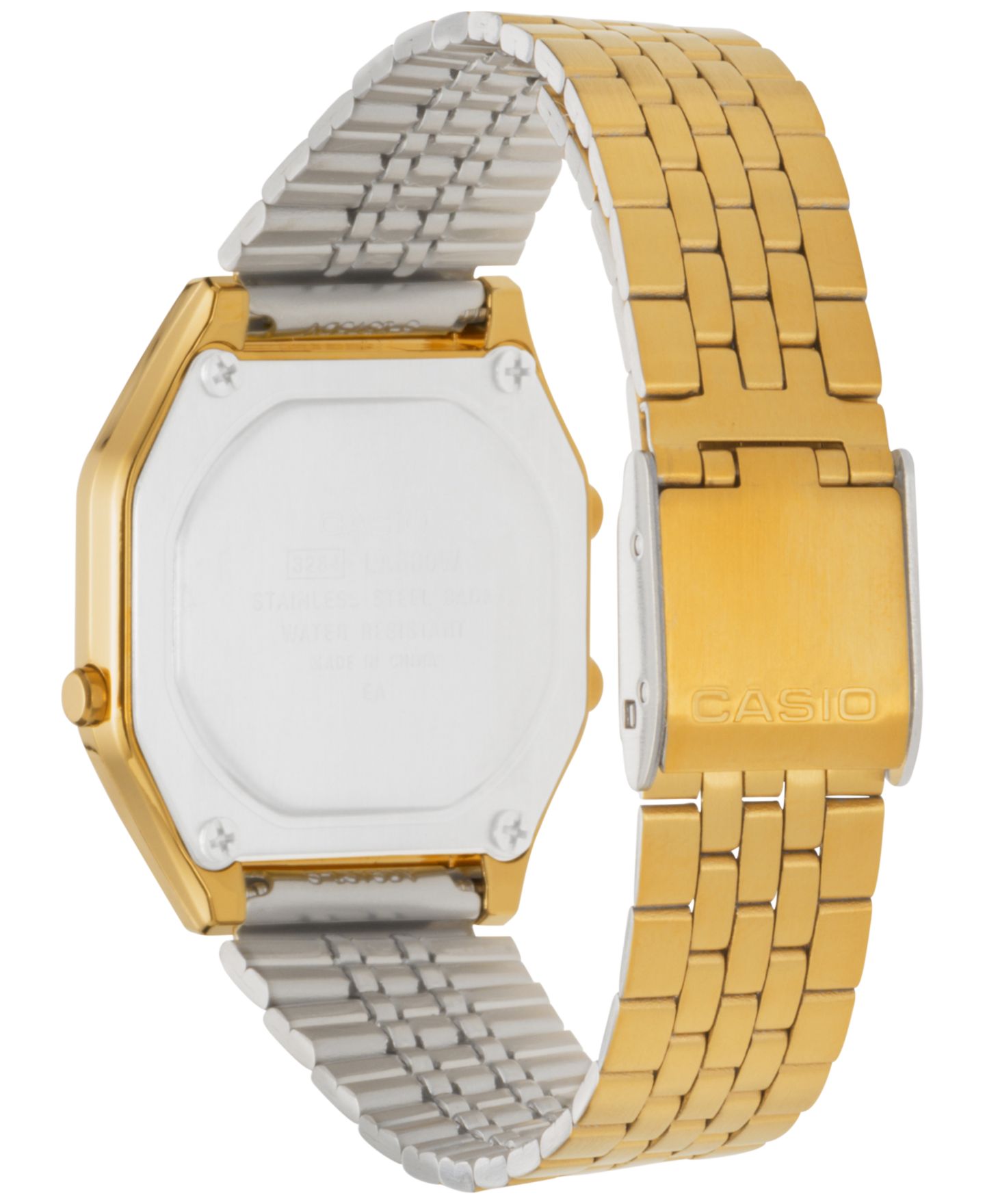 Женские часы Casio Digital Vintage Gold-Tone Stainless Steel Bracelet Watch 39x39mm LA680WGA-9MV — фото 3