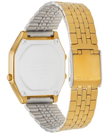 Casio - Women's Digital Vintage Gold-Tone Stainless Steel Bracelet Watch 28mm LA680WGA-9MV