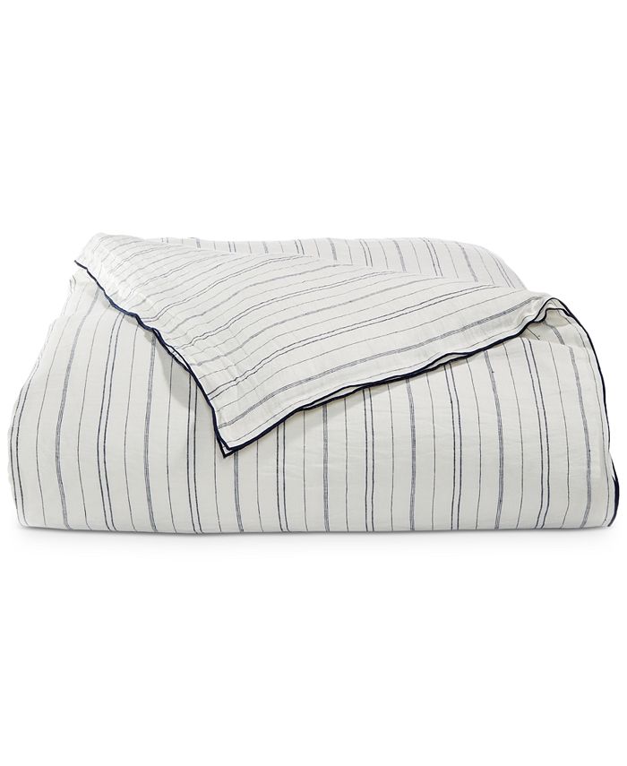 Hotel Collection CLOSEOUT! Linen Ticking Stripe Full/Queen Duvet Cover