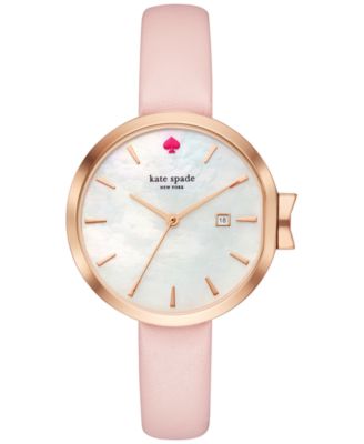 kate spade new york - Women's park row Pink Leather Strap Watch 34mm KSW1325
