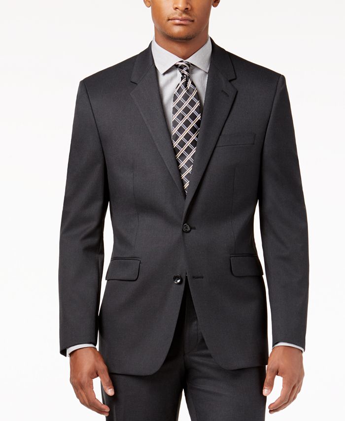 Calvin klein charcoal sales slim fit suit