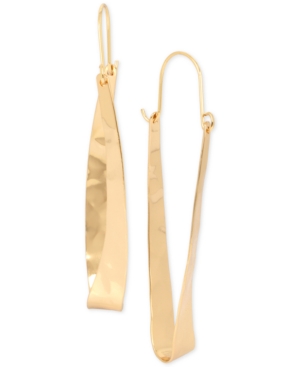 image of Robert Lee Morris Soho Extra Large Gold-Tone Hammered Oval Hoop Earrings