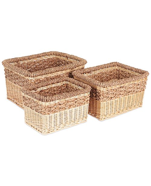 Household Essentials 3Pc. Decorative Wicker Storage Basket Set & Reviews Cleaning