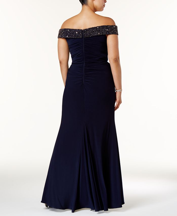 Xscape Plus Size Embellished Off The Shoulder Gown Macys 6744