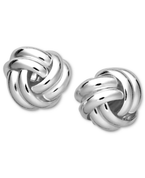 image of Giani Bernini Double Knot Stud Earrings in Sterling Silver, Created for Macy-s