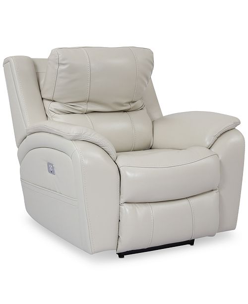 Karuse Leather Power Recliner With Power Headrest And Usb Power Outlet