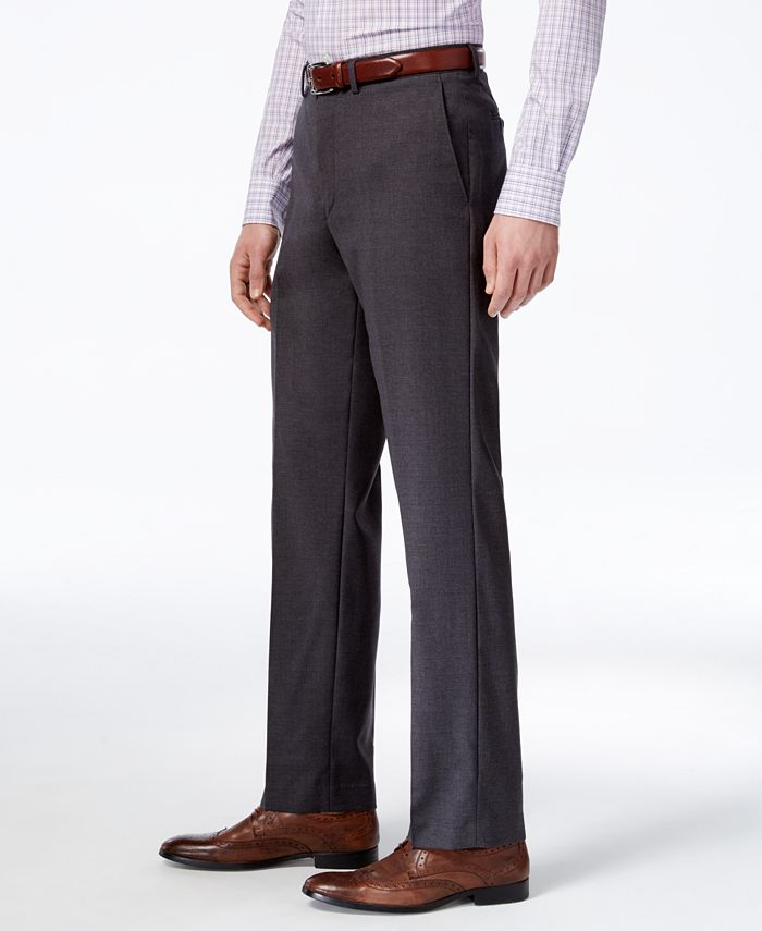 Ryan Seacrest Distinction Solid Grey Modern Fit Pants & Reviews - Pants ...