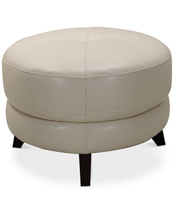 Furniture - Myia Leather Oval Ottoman, Only at Macy's