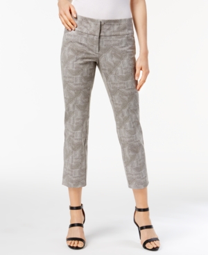 Alfani Petite Printed Straight-Leg Cropped Pants, Only at Macys