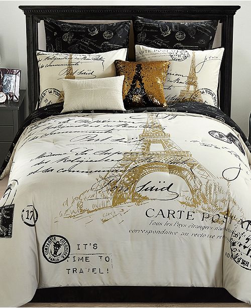 Idea Nuova Paris Reversible 8 Pc Gold Comforter Sets Reviews