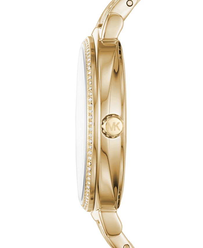 Michael Kors Women's Cinthia Gold-Tone Stainless Steel Bracelet Watch ...