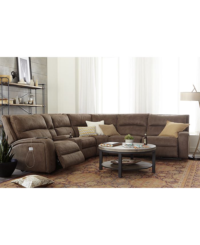 Furniture Brant Fabric Power Reclining Sectional Sofa Collection With Power Headrests And Usb Power Outlet Reviews Furniture Macy S