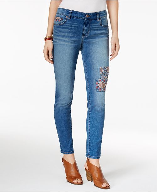 Style & Co Embroidered Skinny Jeans, Created for Macy's & Reviews Jeans Women Macy's