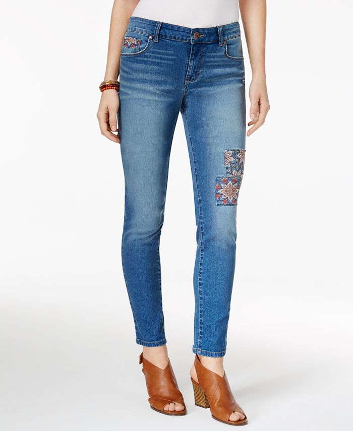 Style & Co Embroidered Skinny Jeans, Created for Macy's - Macy's