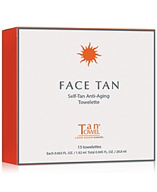 Face Tan Self-Tan Anti-Aging Towelette, 15-Pk.